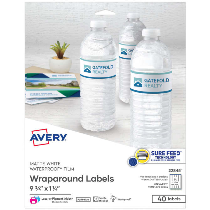 Avery durable waterproof labels with sure feed technology 1 25 x 9 